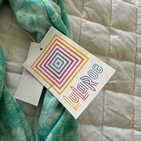 LULAROE Womens Sweater Large Blue Sarah Open Cardigan Duster Floral Soft Knit - Picture 9 of 14